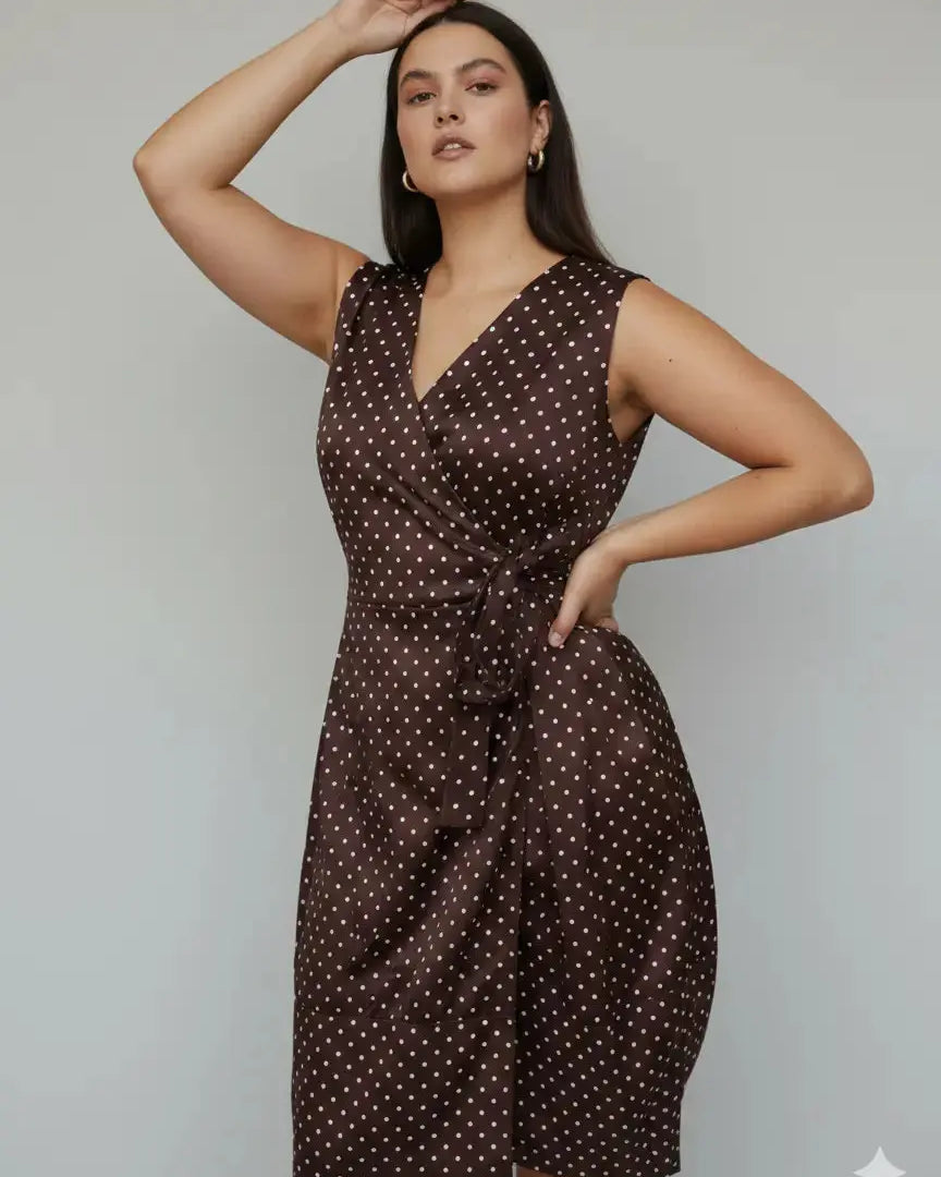 Wrap dress a pois con fondo gonna a palloncino Unica by Dorabella