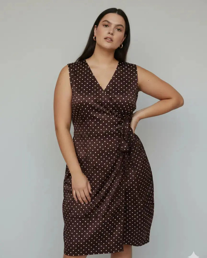 Wrap dress a pois con fondo gonna a palloncino Unica by Dorabella