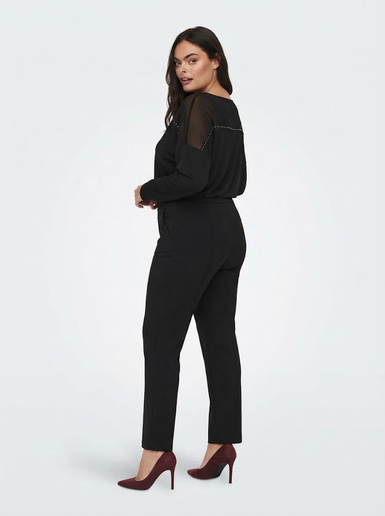 Blusa con carré trasparente