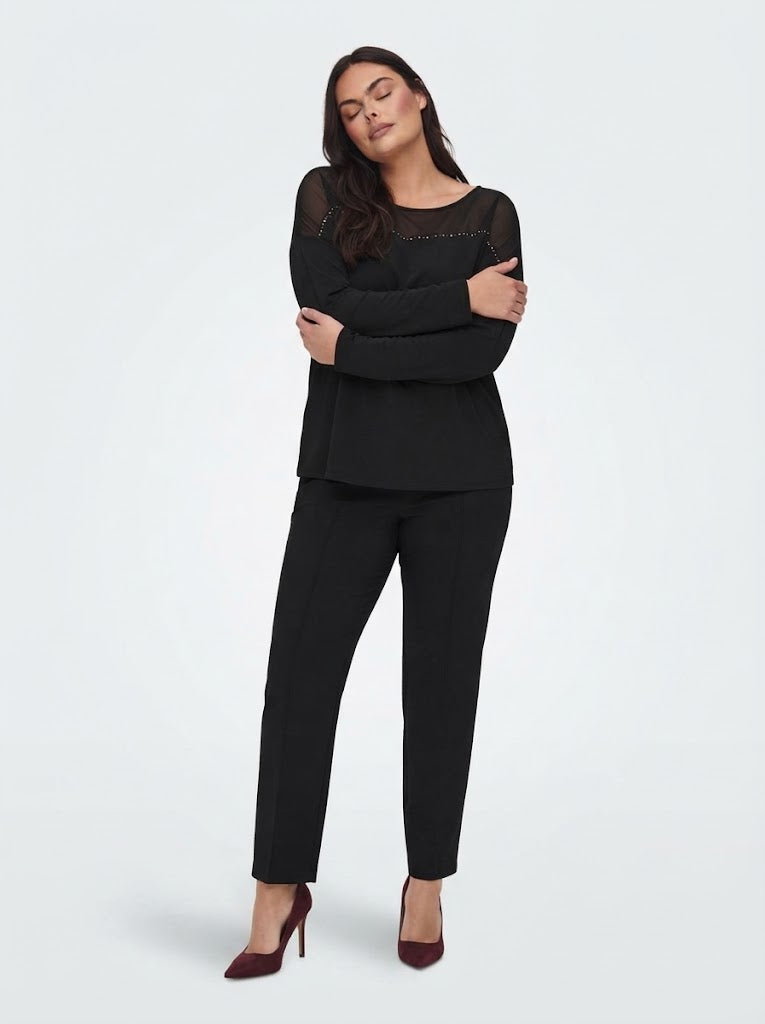 Blusa con carré trasparente