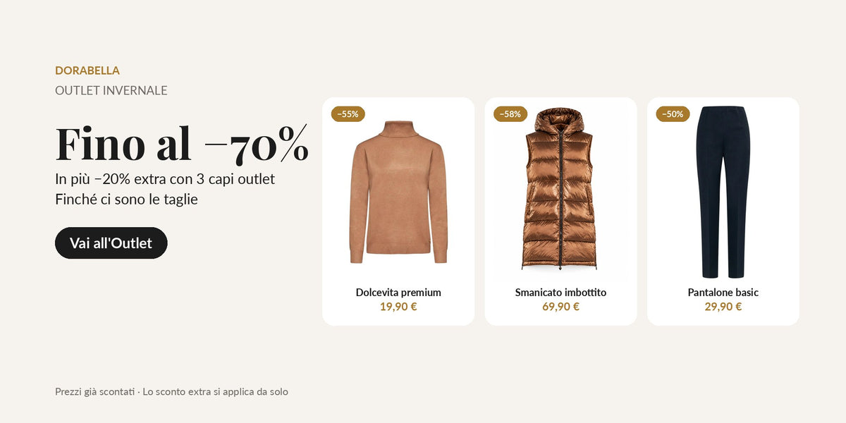 Outlet invernale fino al −70%, −20% extra con 3 capi