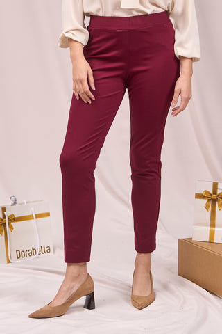 Pantaloni slim con vita elastica VINO