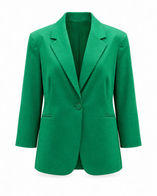 Giacca monopetto slim fit maniche a tre quarti verde - still life