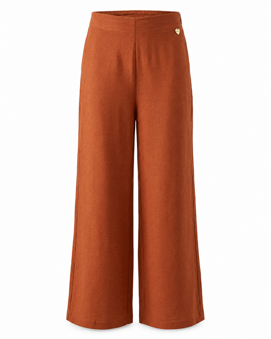 Pantaloni ampi in viscosa con retro bustino elastico - still life