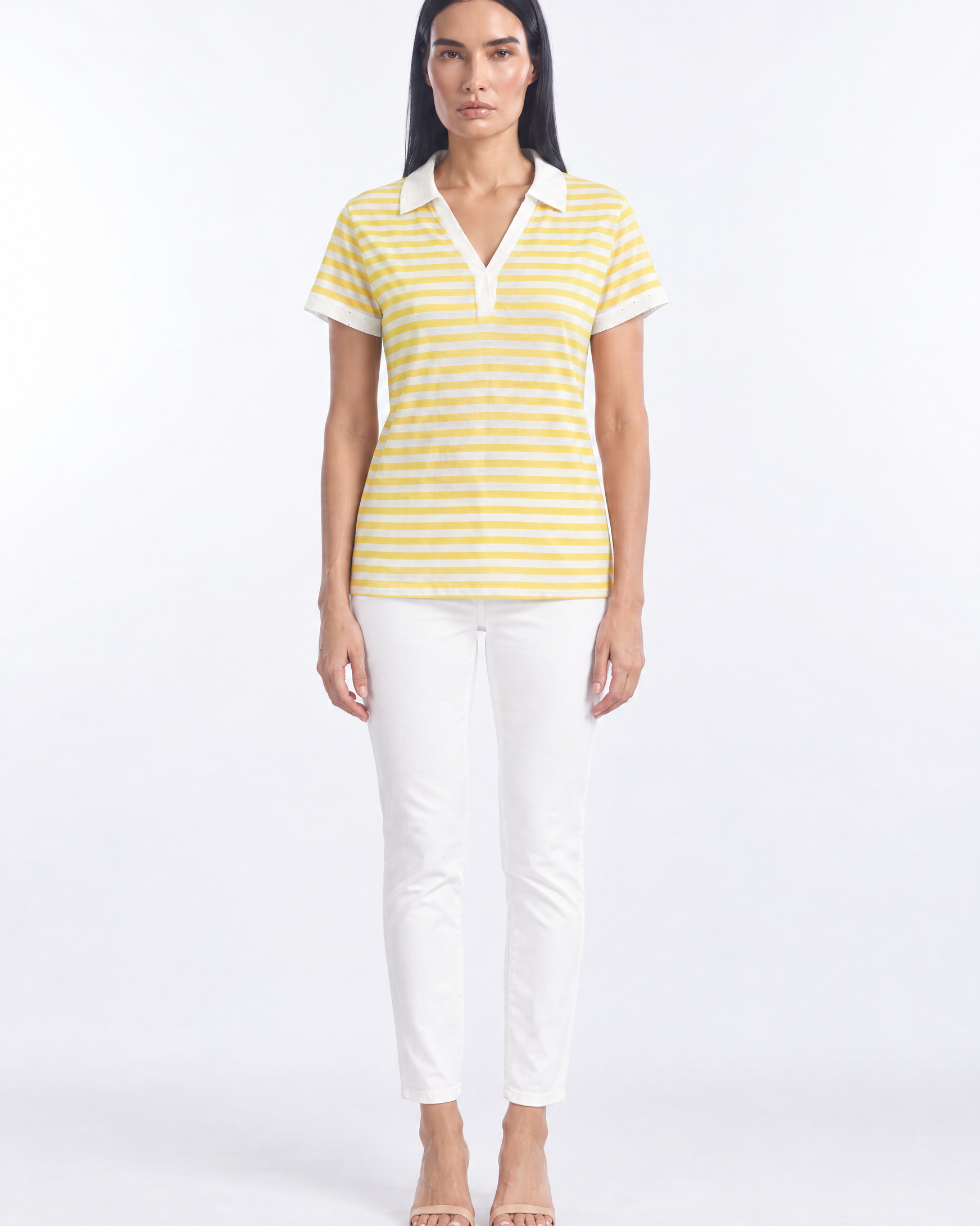Polo Righe - indossato frontale