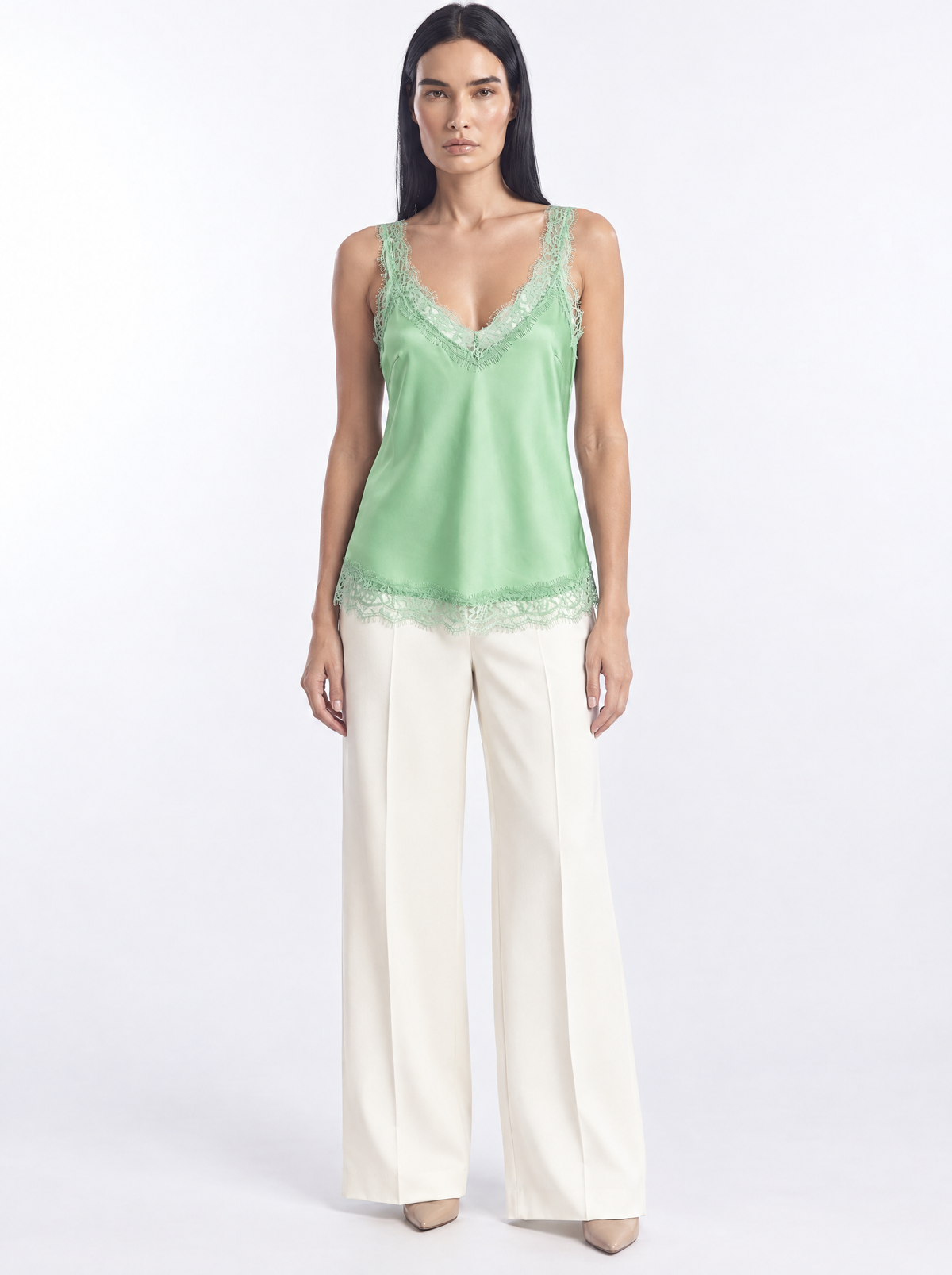 Top Elegance Menta - indossato frontale