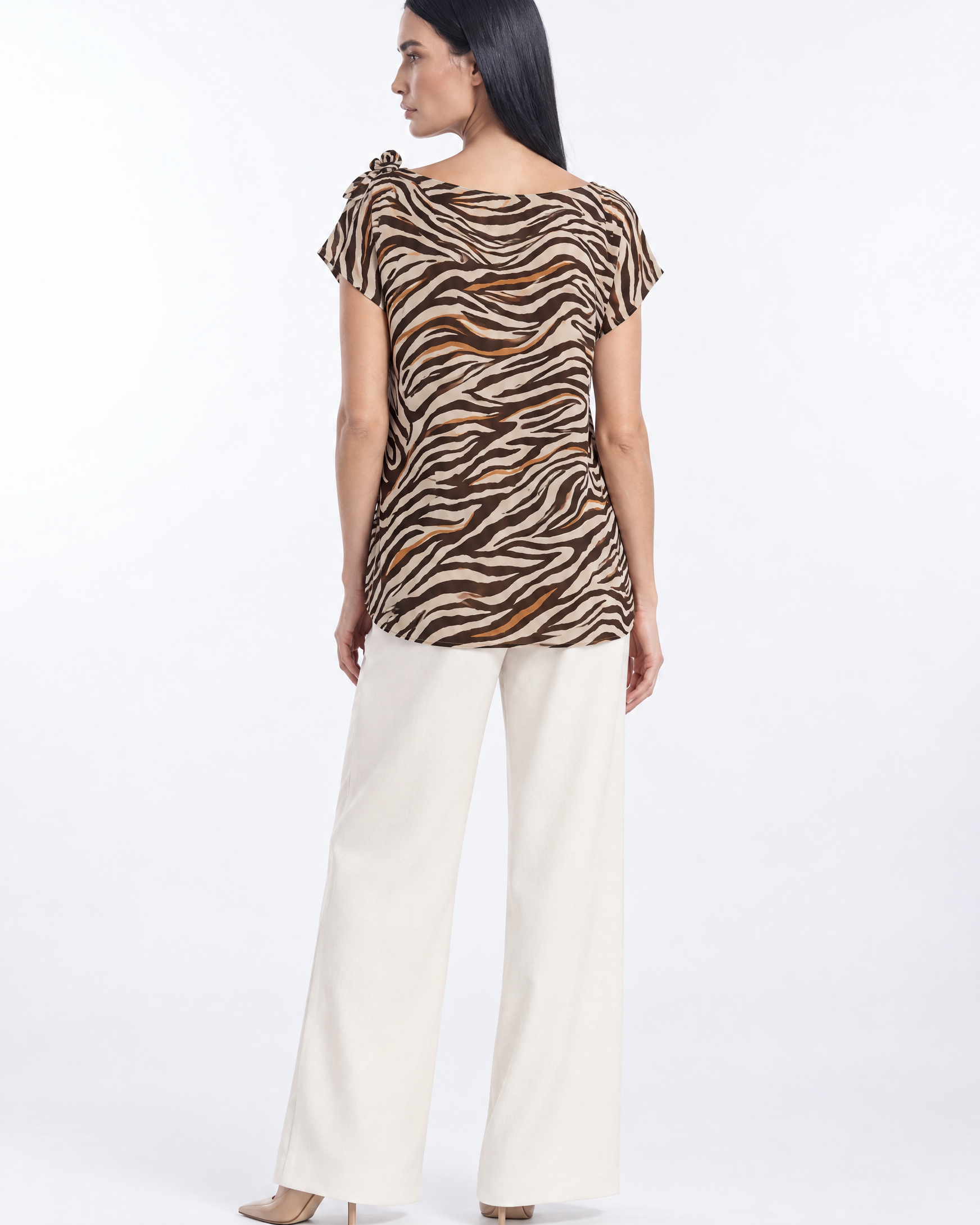 Blusa stampata con fiocco FANTASIA - retro