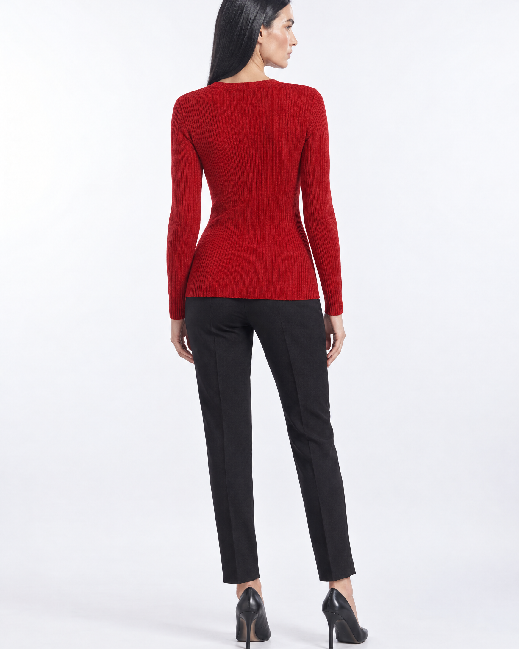Maglia a costine con bottoni decorativi - retro