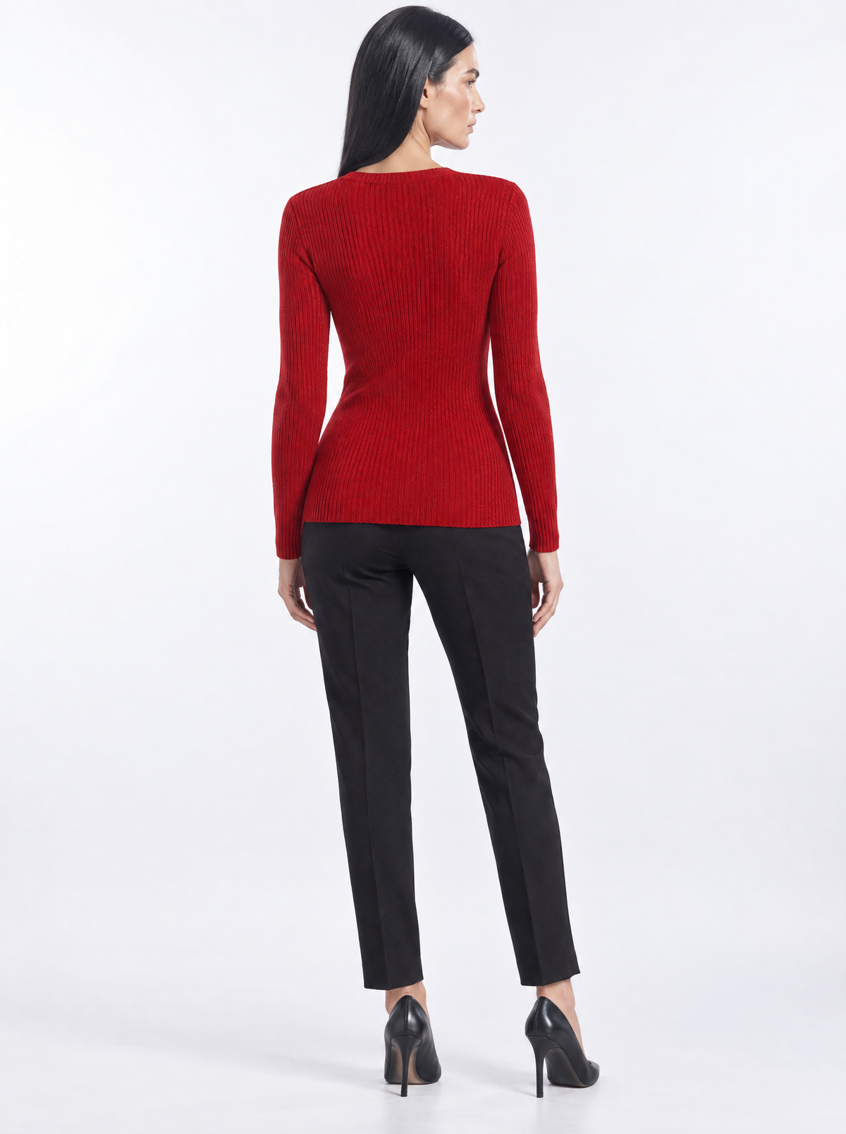 Maglia a costine con bottoni decorativi - retro