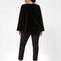 Blusa in velluto con inserto in pizzo ricamato NERO - retro
