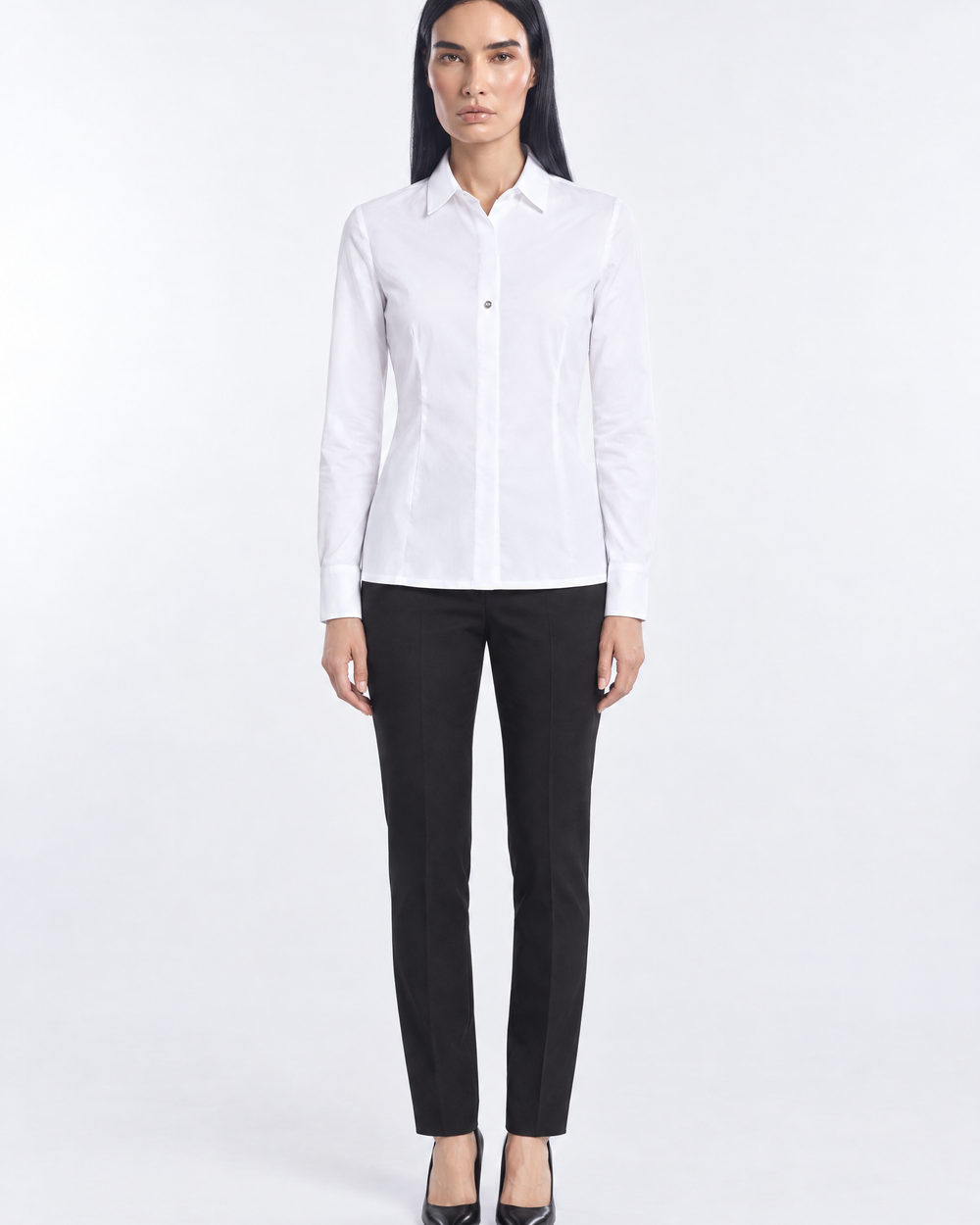 Camicia slim fit con pinces - indossato frontale