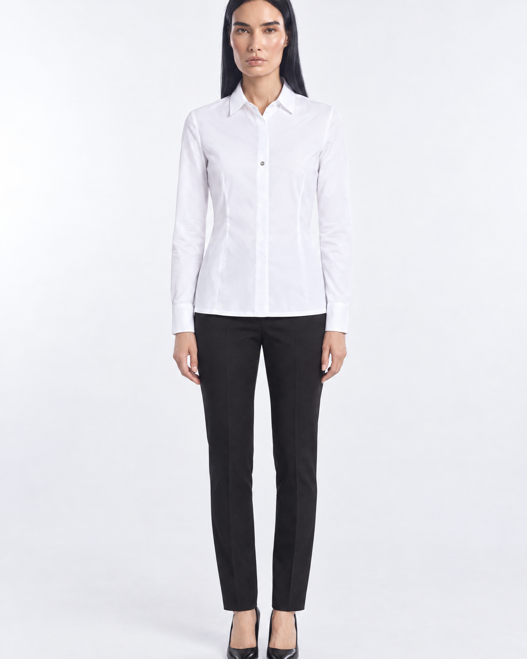 Camicia slim fit con pinces - indossato frontale