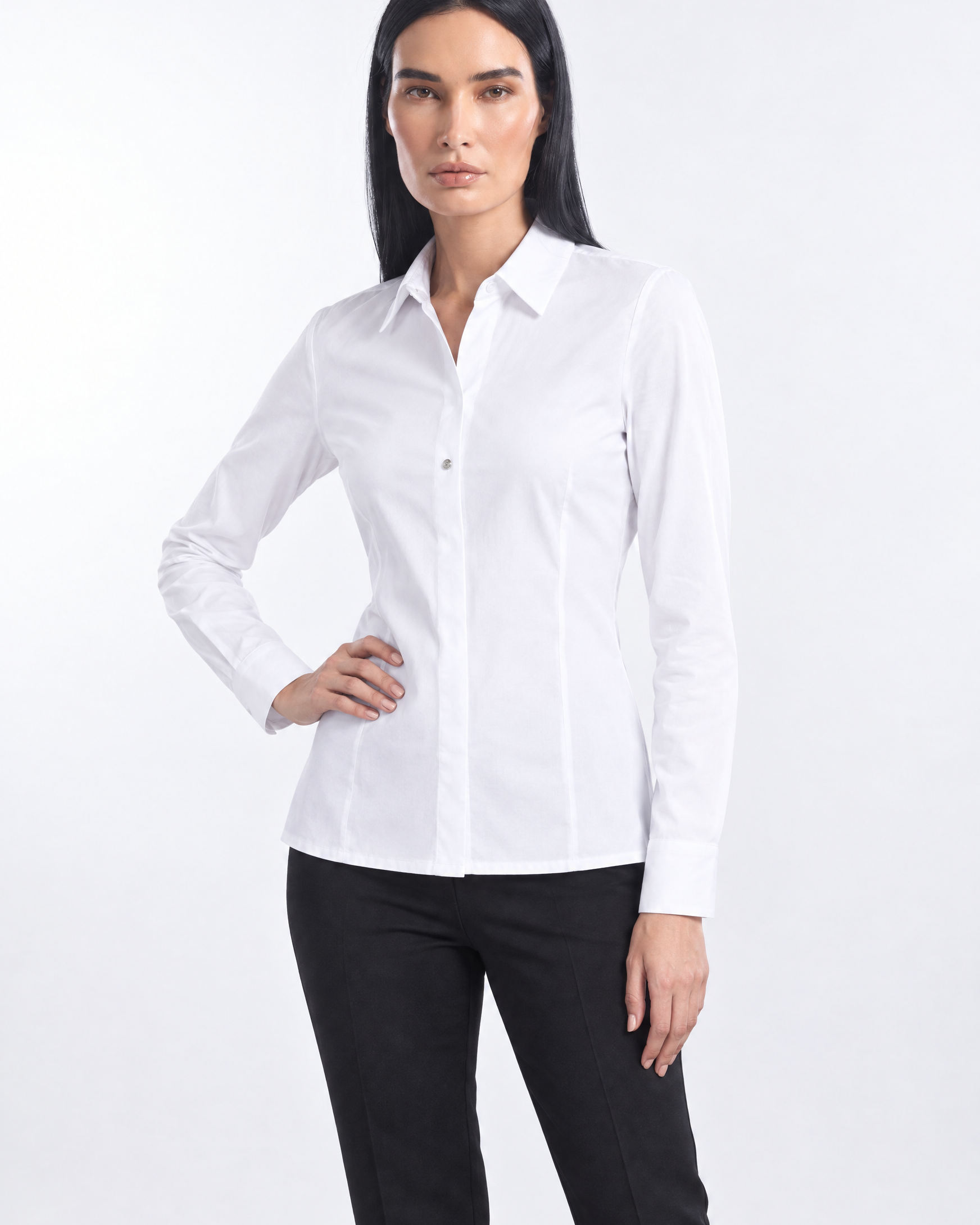 Camicia slim fit con pinces - tre quarti