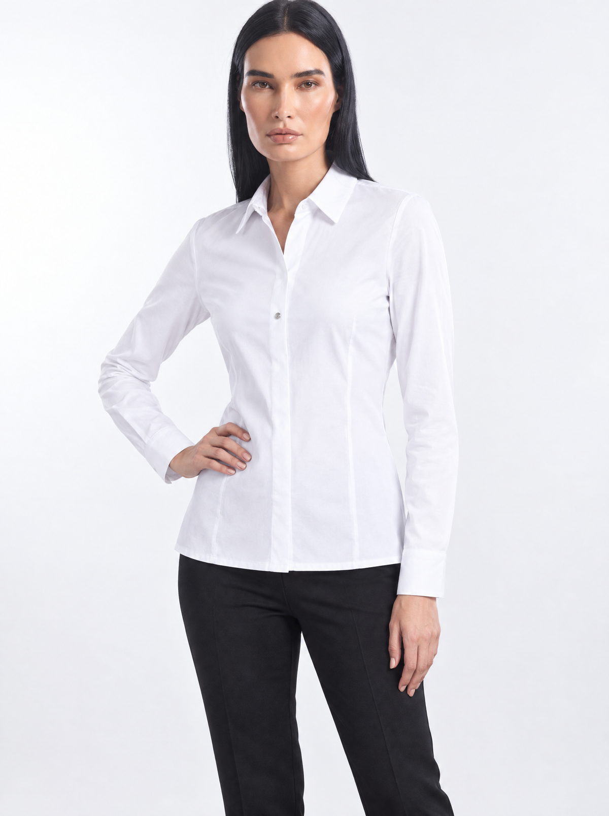 Camicia slim fit con pinces - tre quarti