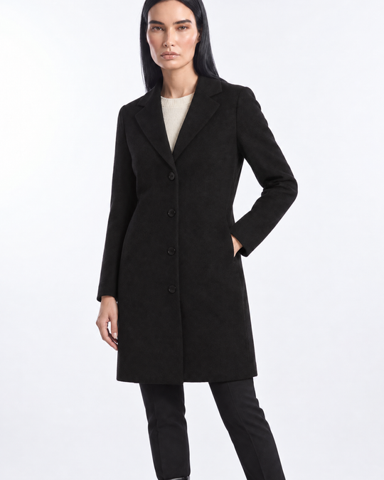 Cappotto midi monopetto con bottoni - tre quarti