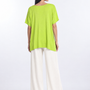 Maglia in filato di viscosa con maniche kimono e orlo asimmetrico Lime - retro