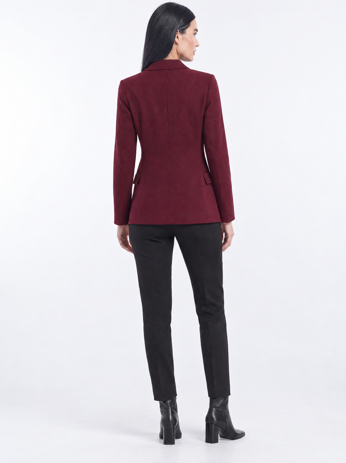 Giacca monopetto con pattine BURGUNDY - retro