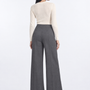 Pantalone a palazzo con pinces GRIGIO - retro