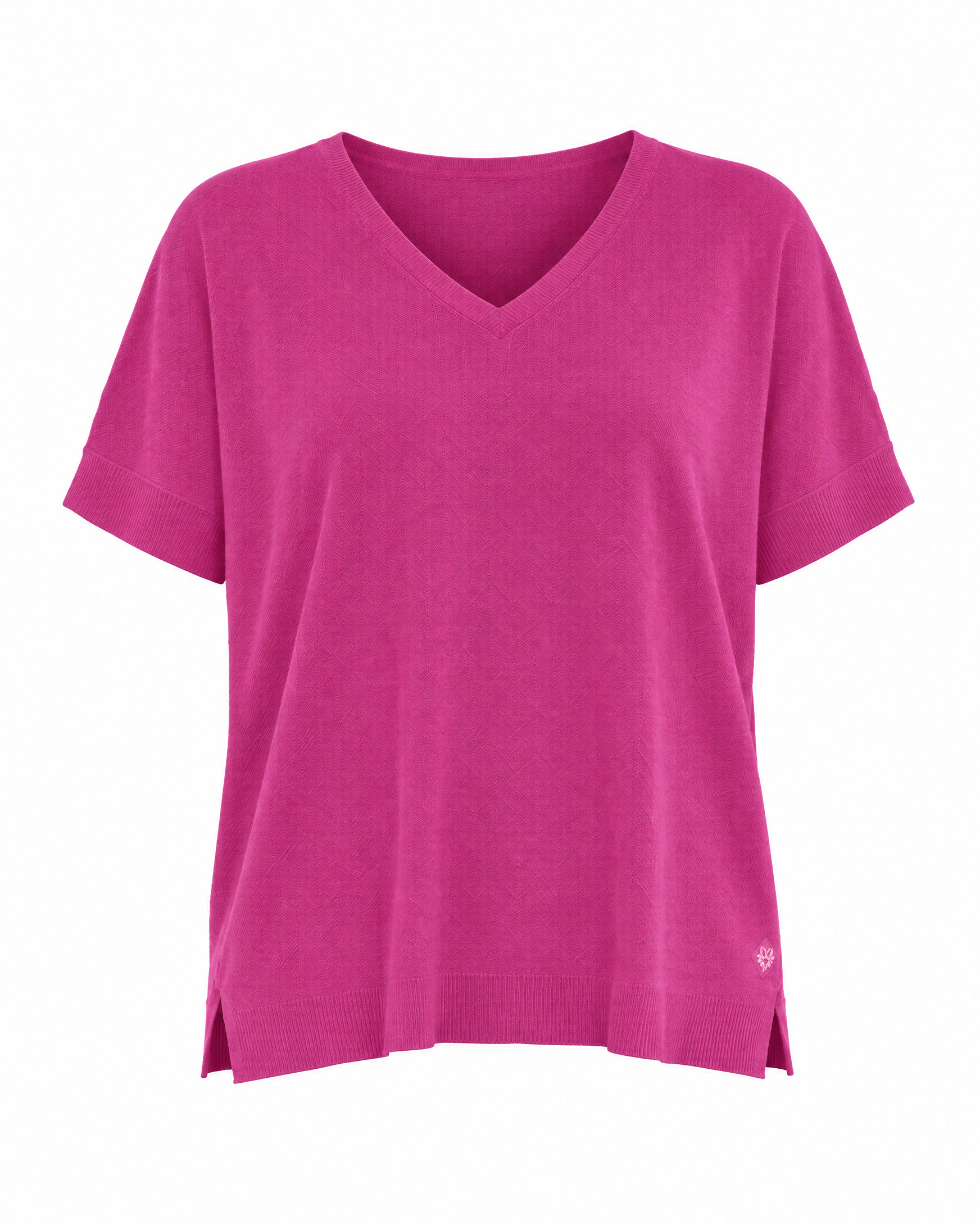 Maglia scollo a V FUXIA - still life