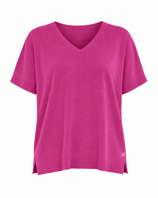 Maglia scollo a V FUXIA - still life
