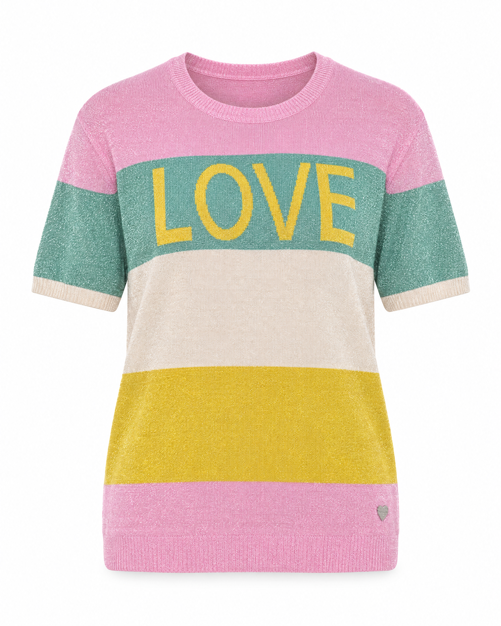 Maglia fantasia a righe in lurex ROSA - still life