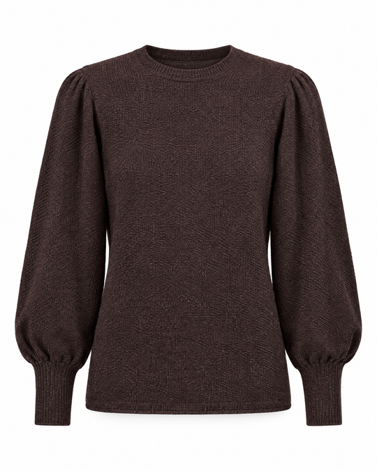 Maglia girocollo con manica a sbuffo MORO - still life