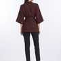 Spolverino kimono con cintura BURGUNDY - retro