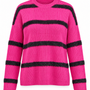 Maglia girocollo a righe con costine FUXIA - still life