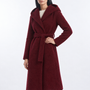 Cappotto a vestaglia con cintura e cappuccio BORDEAUX - tre quarti
