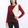 Maglia girocollo color block - tre quarti