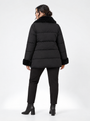 Piumino con inserti in ecofur a tono NERO - retro