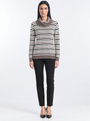 Maglia righe con collo staccabile - indossato frontale