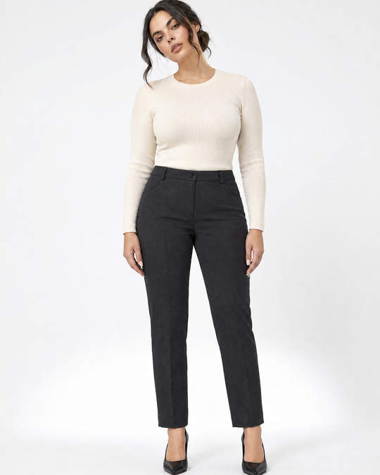 Pantalone cinque tasche ANTRACITE - indossato frontale
