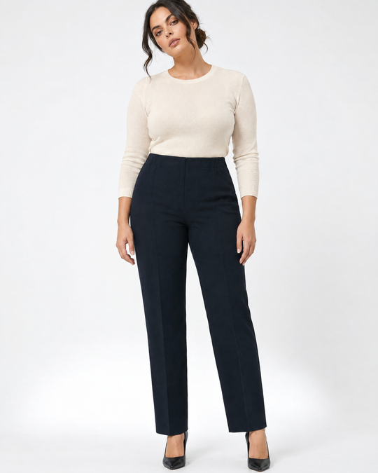 Pantalone basic BLU - indossato frontale