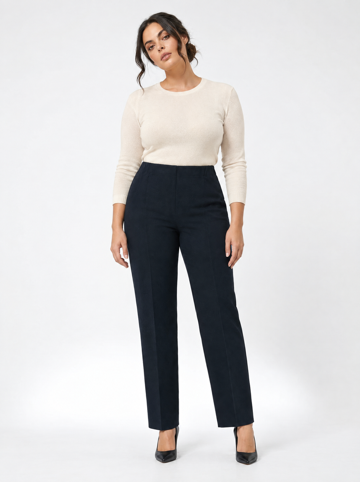 Pantalone basic BLU - indossato frontale