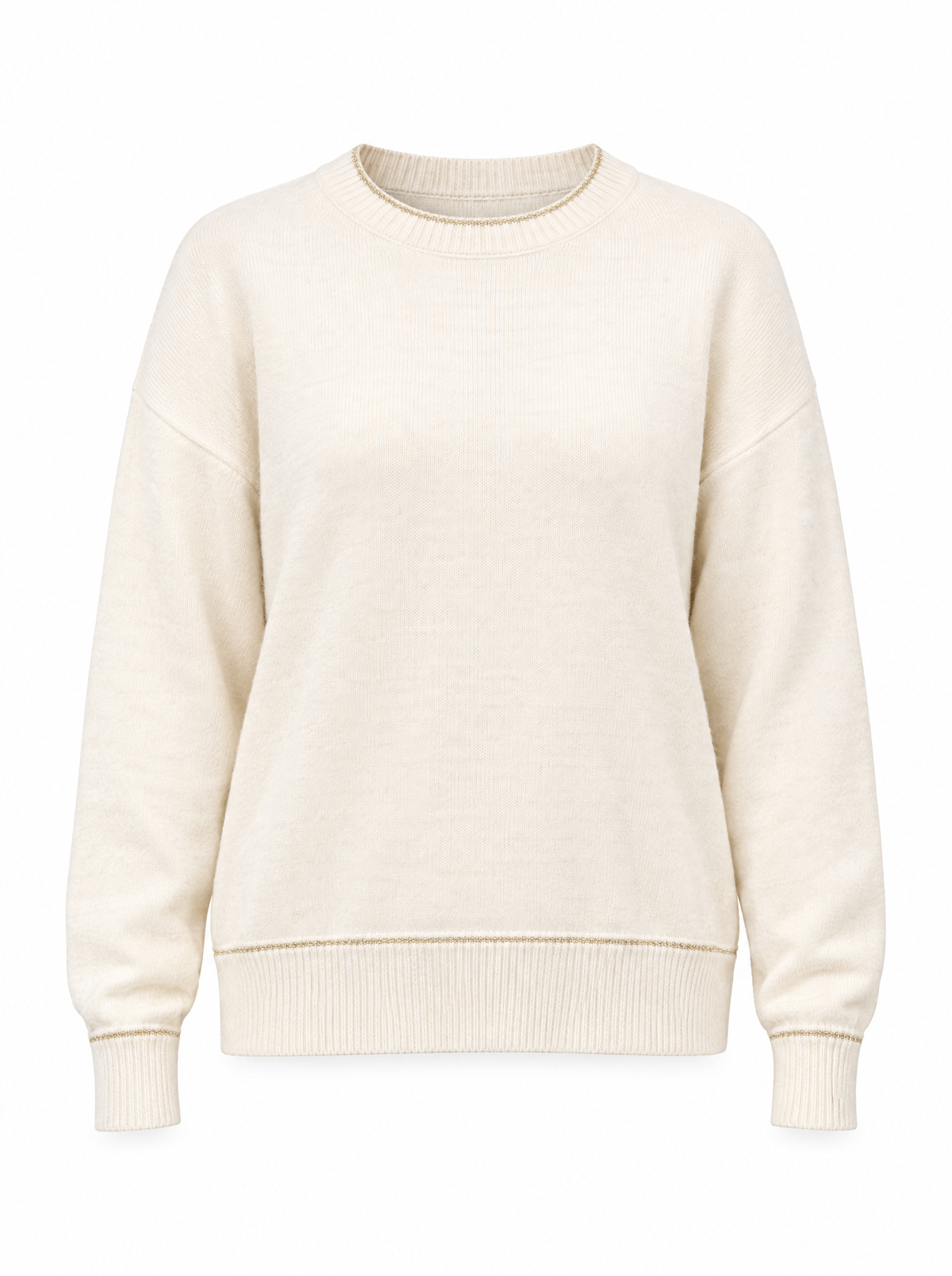 MAGLIA GIROCOLLO CON PROFILO LUREX LATTE - still life