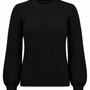 Maglia girocollo con motivo a coste e lurex NERO - still life