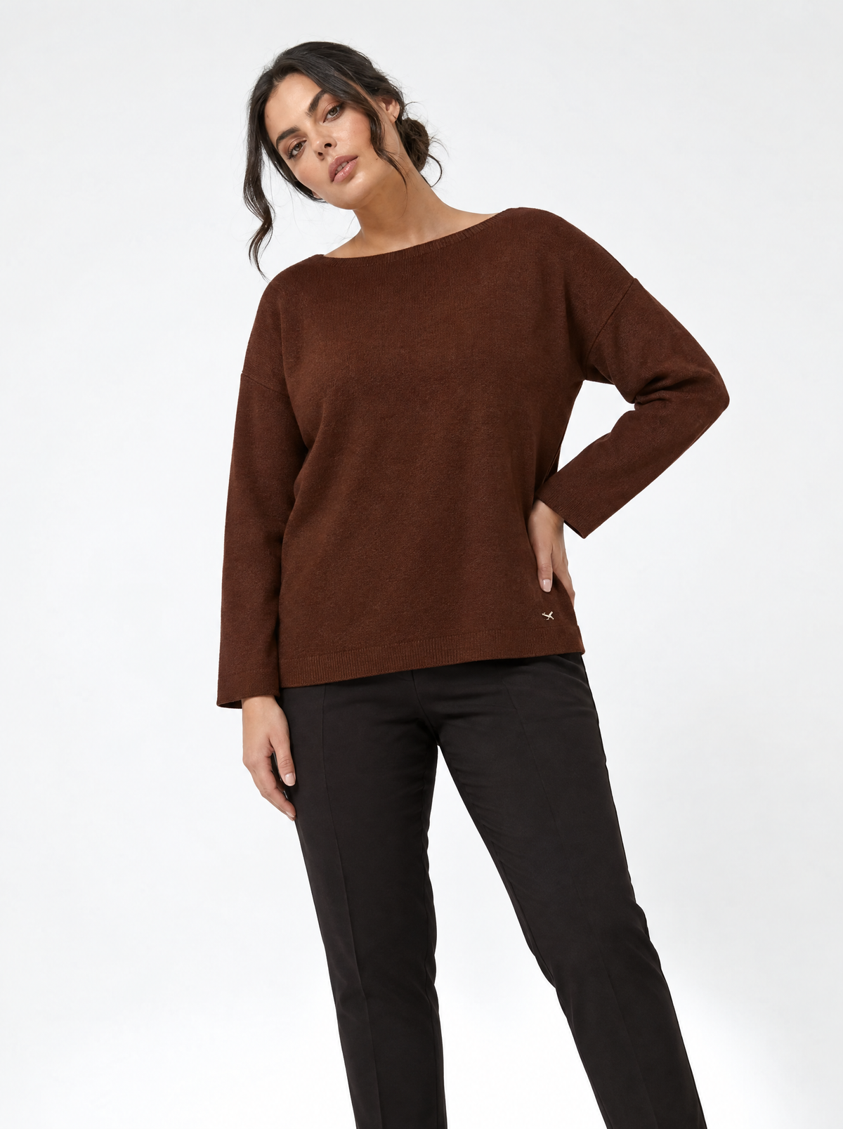 Maglia scollo barca CACAO - tre quarti