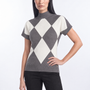 Maglia lupetto rombi GRIGIO MEDIO - tre quarti
