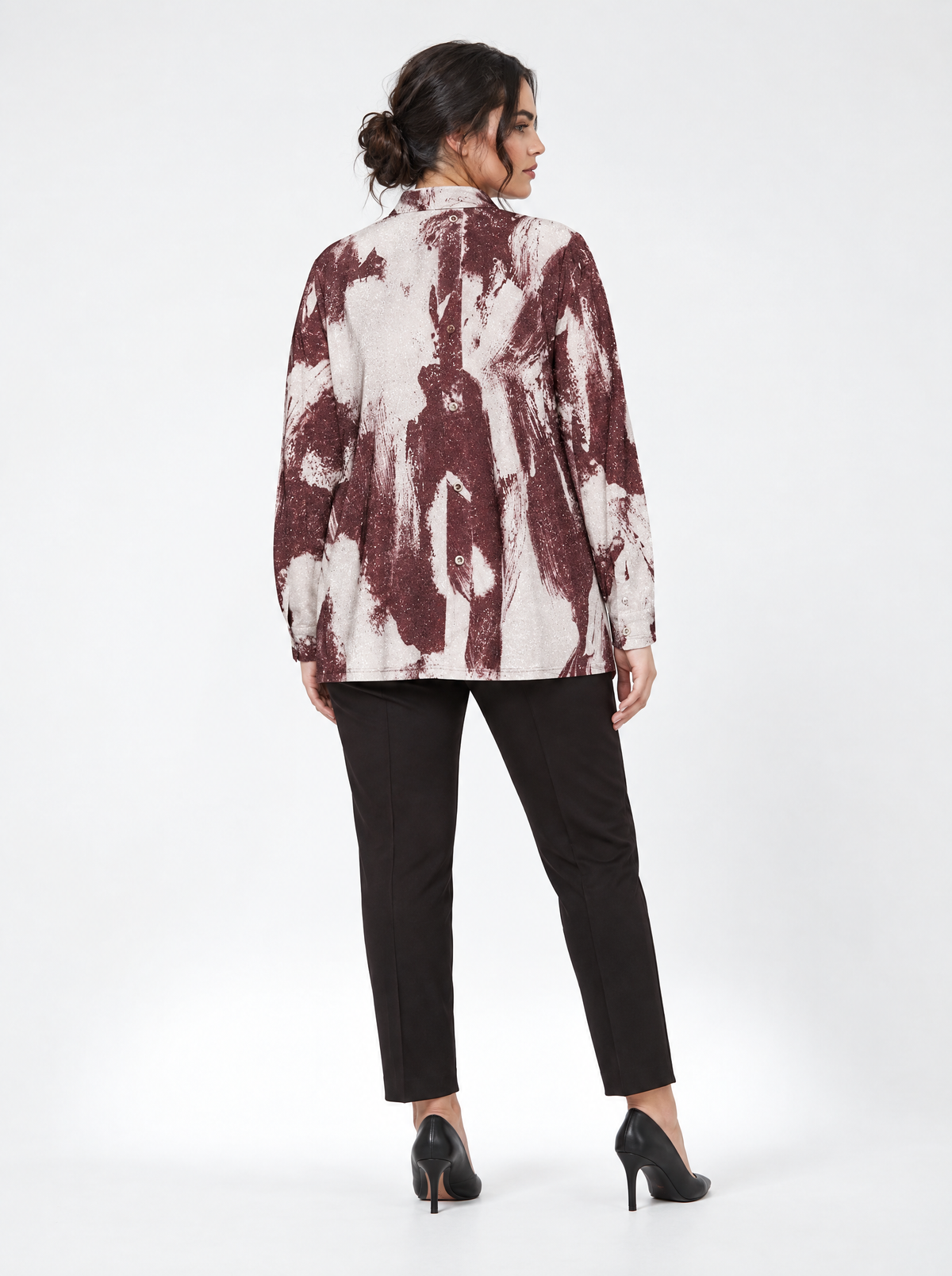 Camicia in tessuto lurex con motivo fantasia VINO - retro