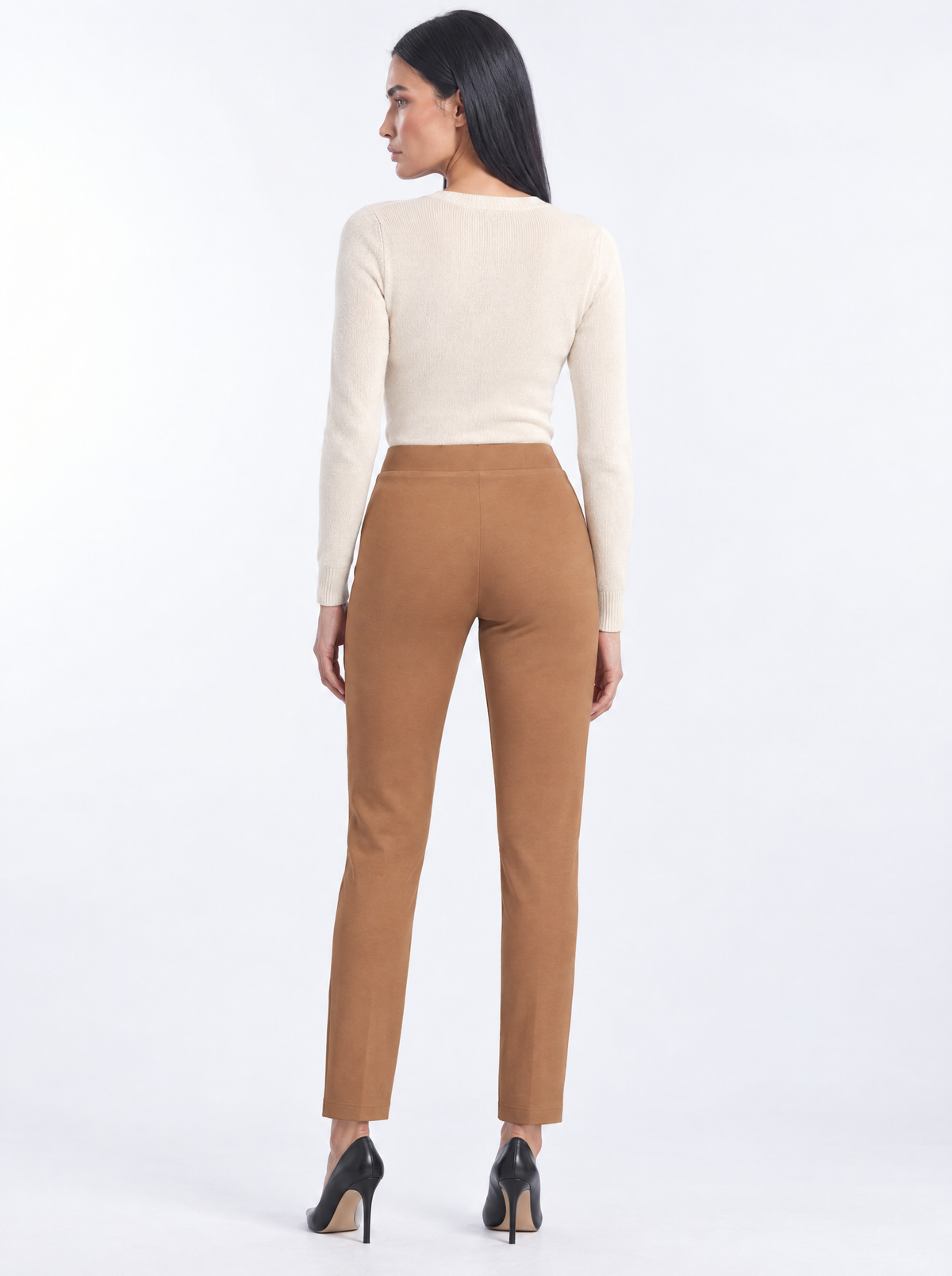 Pantaloni con bustino e vita elastica NOCE - retro