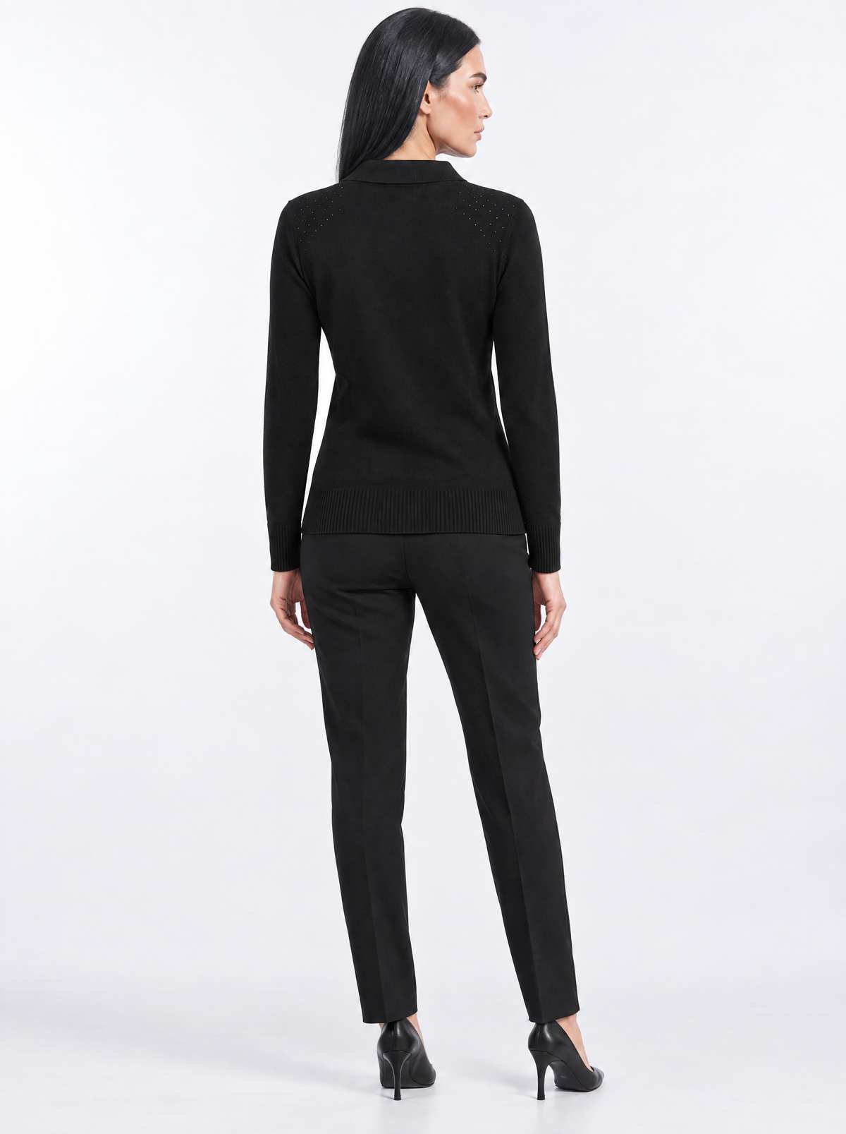 POLO D.M/VISCOSA BLACK - retro