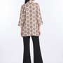 Completo con blusa in georgette lurex con fantasia a pois e collo lavallière e pantalone morbido ti CHAMPAGNE - retro