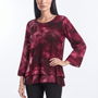 Blusa stampata con doppio strato MALVA - tre quarti