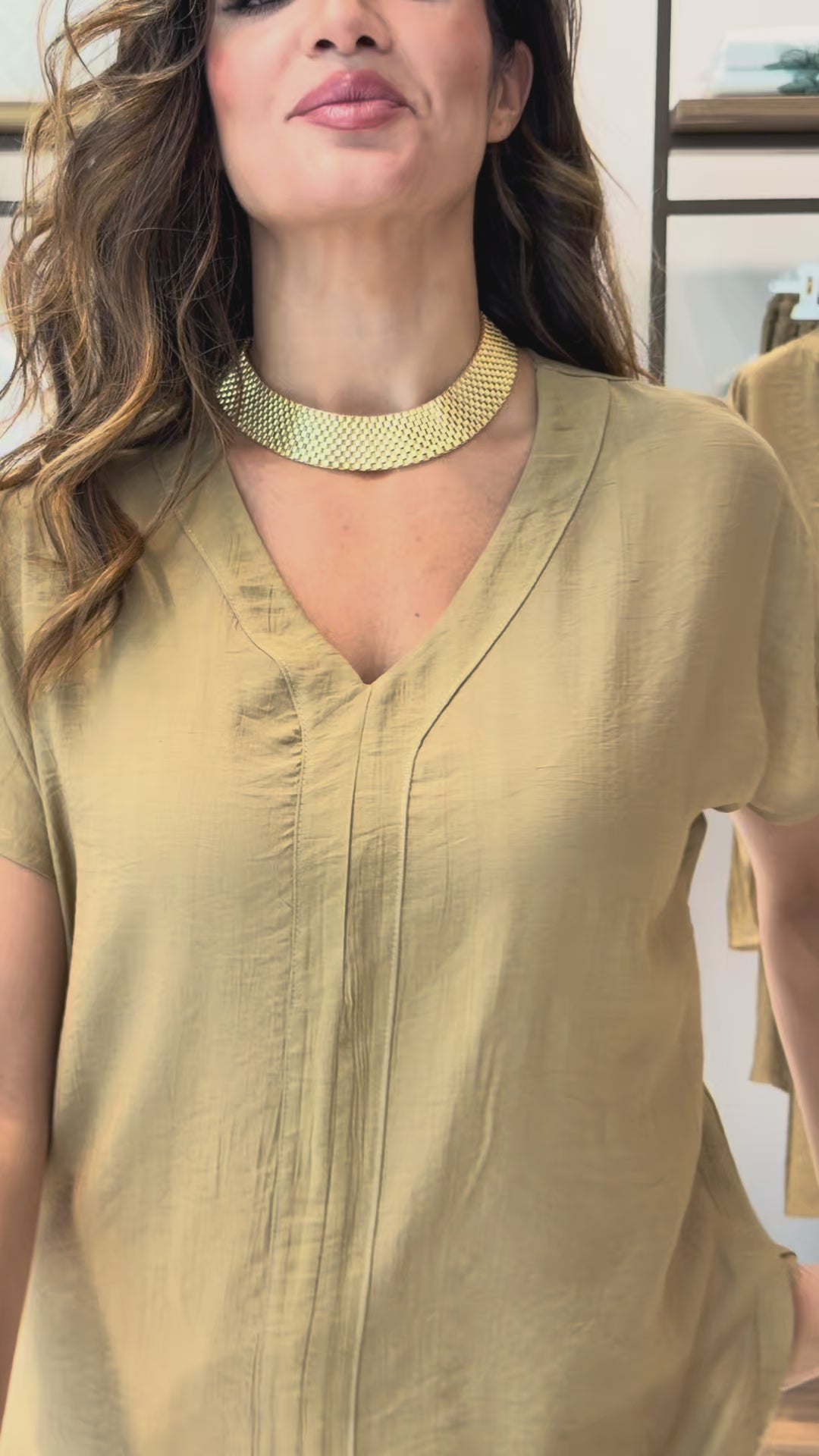 Blusa scollo a V