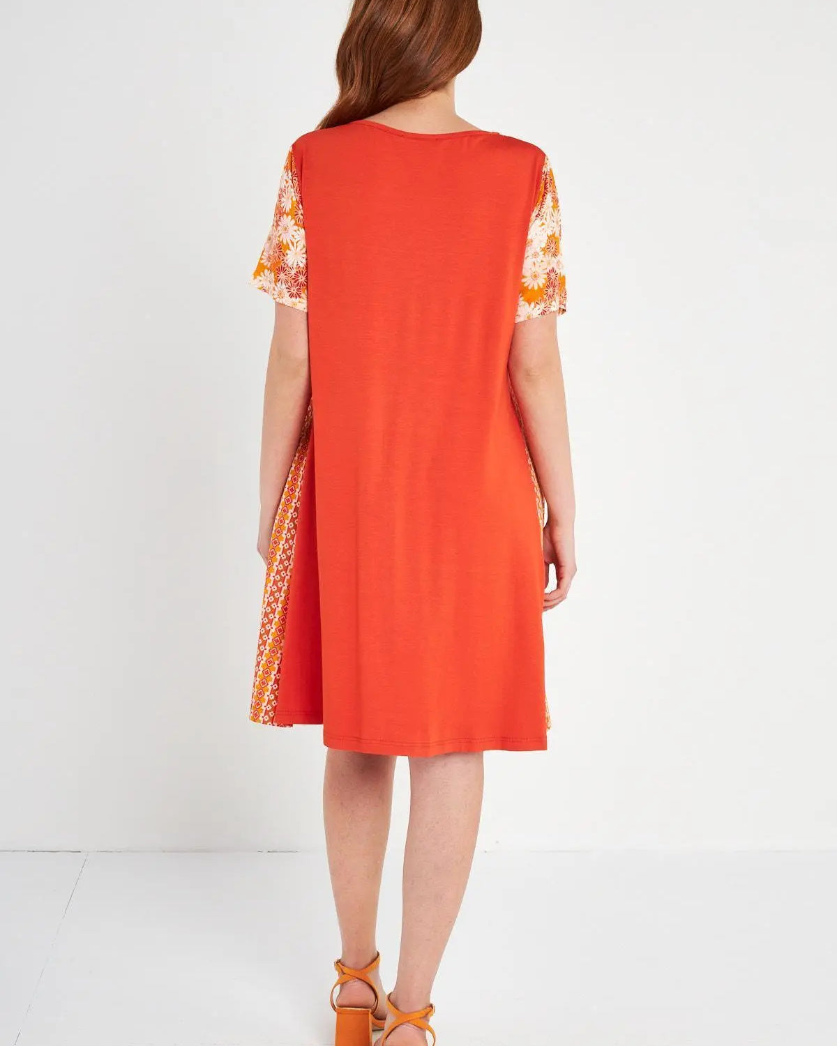 ABITO FANTASIA FLOREALE ARANCIO DORABELLA