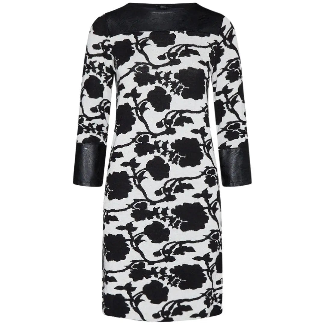 Abito bicolor in fantasia floreale NERO IRONICA L