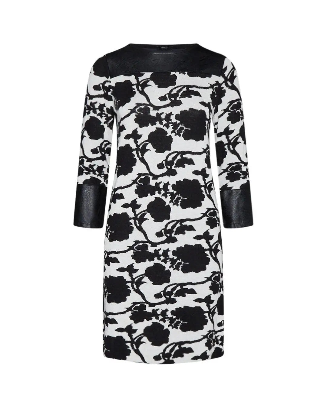 Abito bicolor in fantasia floreale NERO IRONICA L