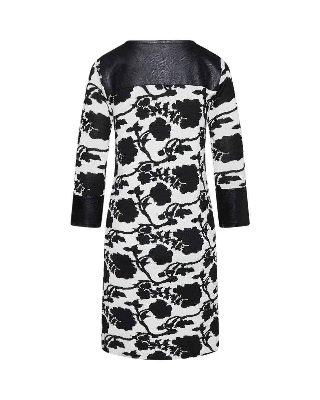 Abito bicolor in fantasia floreale NERO IRONICA