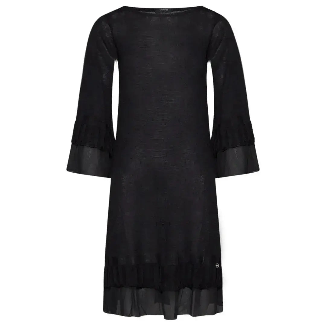 Abito con dettagli georgette NERO IRONICA L